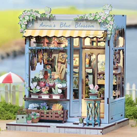 Book Nook Anna's Blue Blossom - DIY udsmykning til din bogreol
