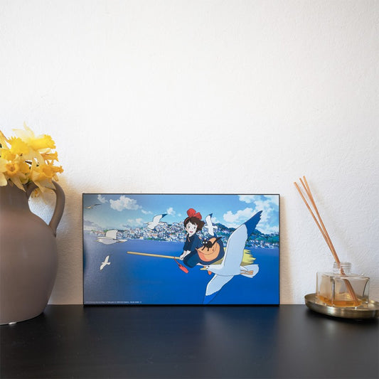 Kiki den lille heks - Flyvende Kiki - Print på træ plakat