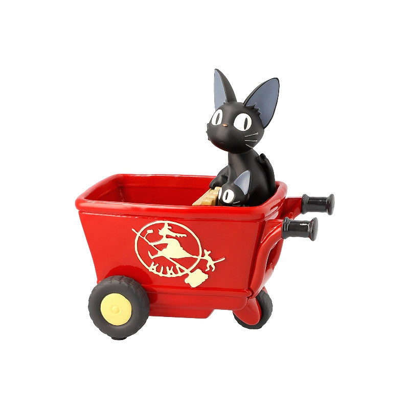 Kiki den lille Heks - Jiji & Rød Trehjulet Cykel Potteskjuler - Resin Figur