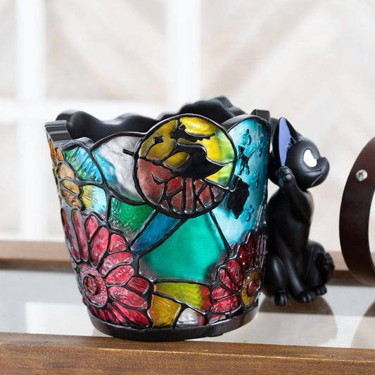 Kiki den lille Heks - Jiji & glasmosaik Potteskjuler - Resin Figur