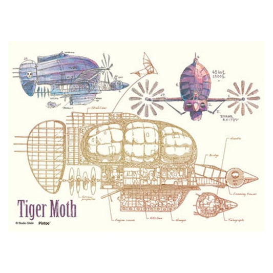 Laputa Slottet i himlen – Tiger Moth – puslespil med udstillings staffeli (150 brikker)