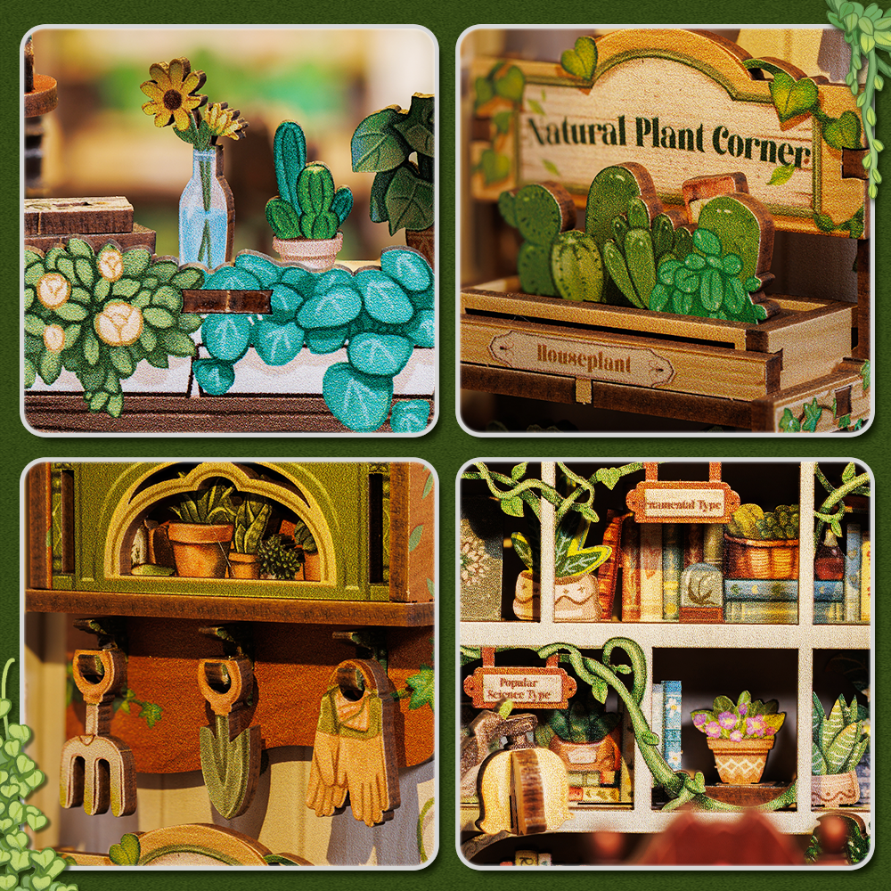 Book Nook Green Life Bookshop - DIY udsmykning til din bogreol
