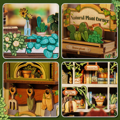 Book Nook Green Life Bookshop - DIY udsmykning til din bogreol