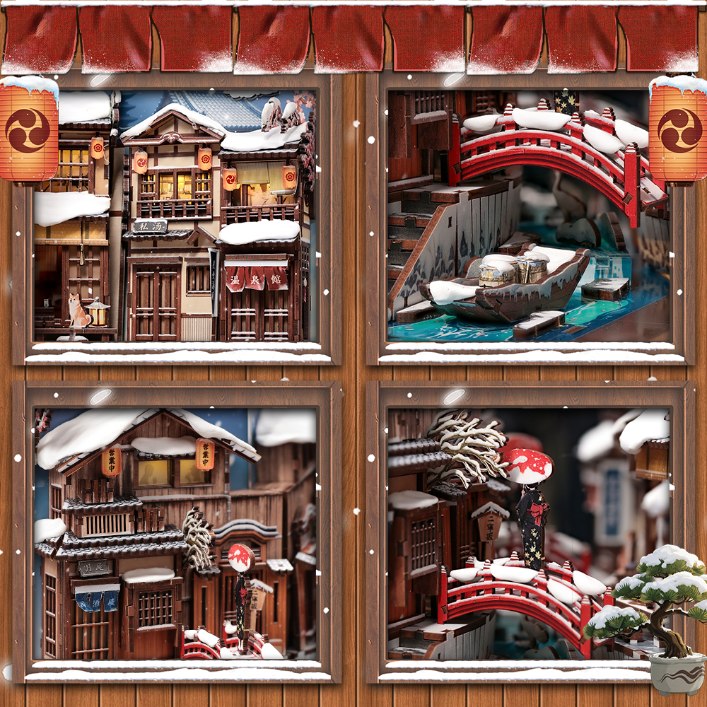 Book Nook Kyoto Snow Whisper - Japansk vinter stemning til din reol