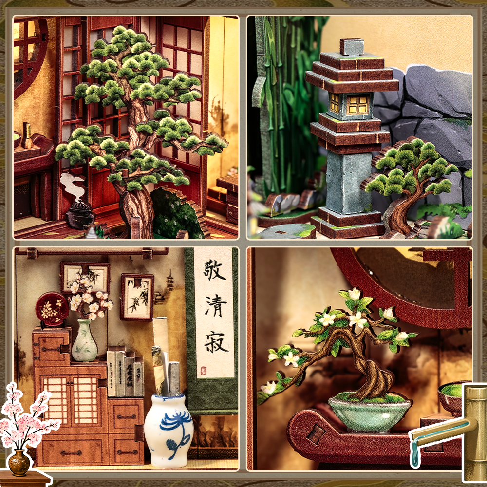 Book Nook Serene Courtyard - Craft dig til balance i din reol