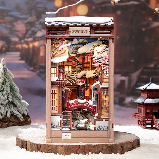 Book Nook Kyoto Snow Whisper - Japansk vinter stemning til din reol