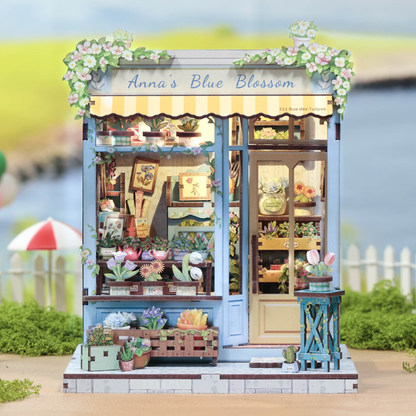 Book Nook Anna's Blue Blossom - DIY udsmykning til din bogreol