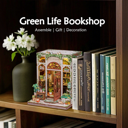 Book Nook Green Life Bookshop - DIY udsmykning til din bogreol