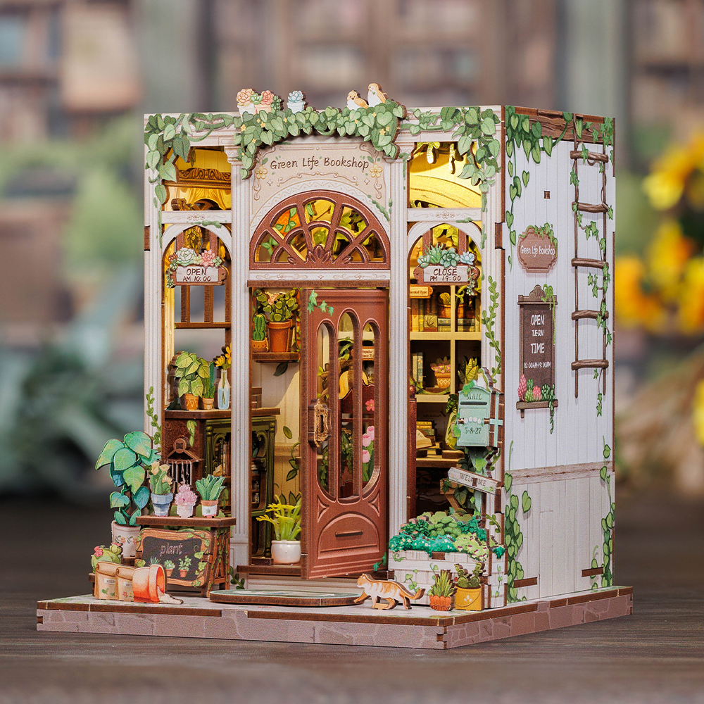 Book Nook Green Life Bookshop - DIY udsmykning til din bogreol