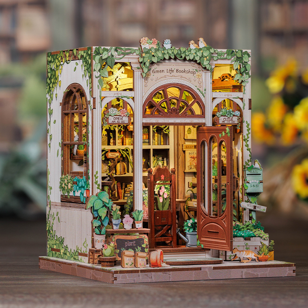 Book Nook Green Life Bookshop - DIY udsmykning til din bogreol