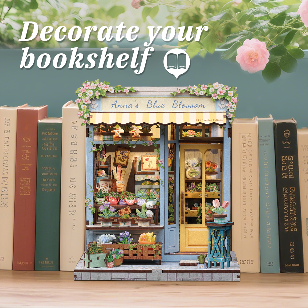 Book Nook Anna's Blue Blossom - DIY udsmykning til din bogreol