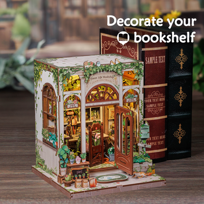 Book Nook Green Life Bookshop - DIY udsmykning til din bogreol