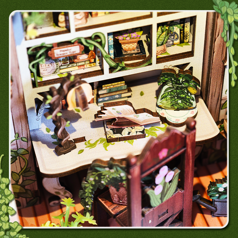 Book Nook Green Life Bookshop - DIY udsmykning til din bogreol