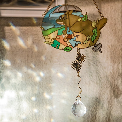 Totoro - Flyvende Totoro - Mosaik solfanger af glas.