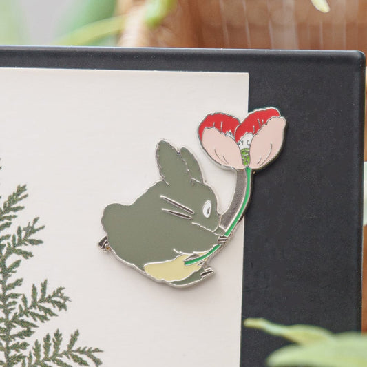 Totoro - Grå Totoro med blomst køleskabsmagnet