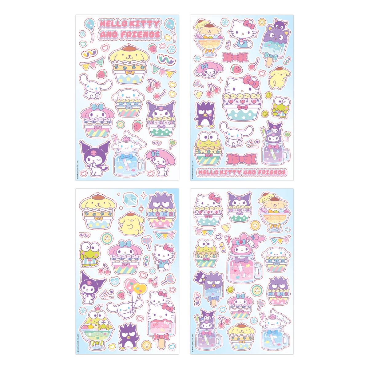 Sanrio - Hello Kitty & Friends: Cupcake ver. -  Sticker Sheet Sæt