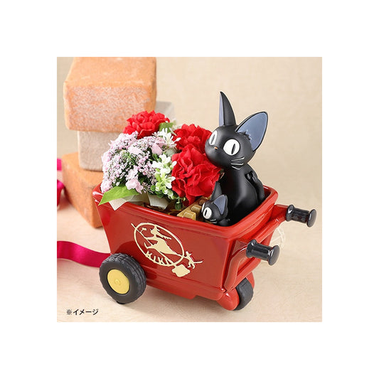 Kiki den lille Heks - Jiji & Rød Trehjulet Cykel Potteskjuler - Resin Figur
