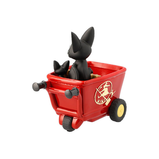 Kiki den lille Heks - Jiji & Rød Trehjulet Cykel Potteskjuler - Resin Figur