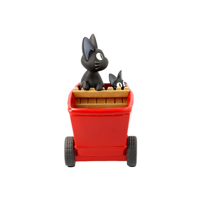 Kiki den lille Heks - Jiji & Rød Trehjulet Cykel Potteskjuler - Resin Figur