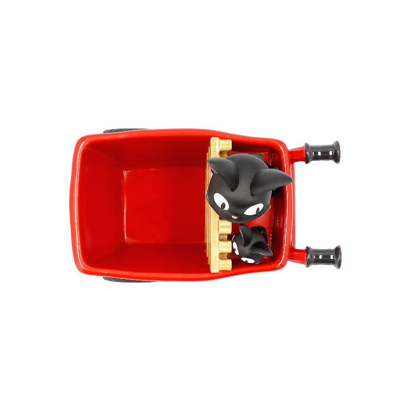 Kiki den lille Heks - Jiji & Rød Trehjulet Cykel Potteskjuler - Resin Figur