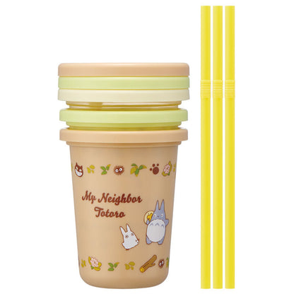 Totoro - Totoro og katbus sæt af 3 Tumbler Glas med sugerør