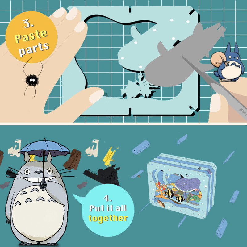 Prinsesse Mononoke - Ashitaka & Yakul - Paper Theater Display