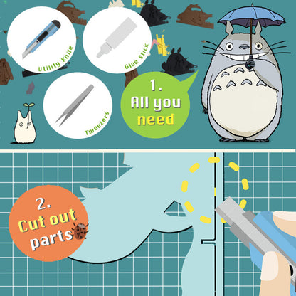 Prinsesse Mononoke - Ashitaka & Yakul - Paper Theater Display